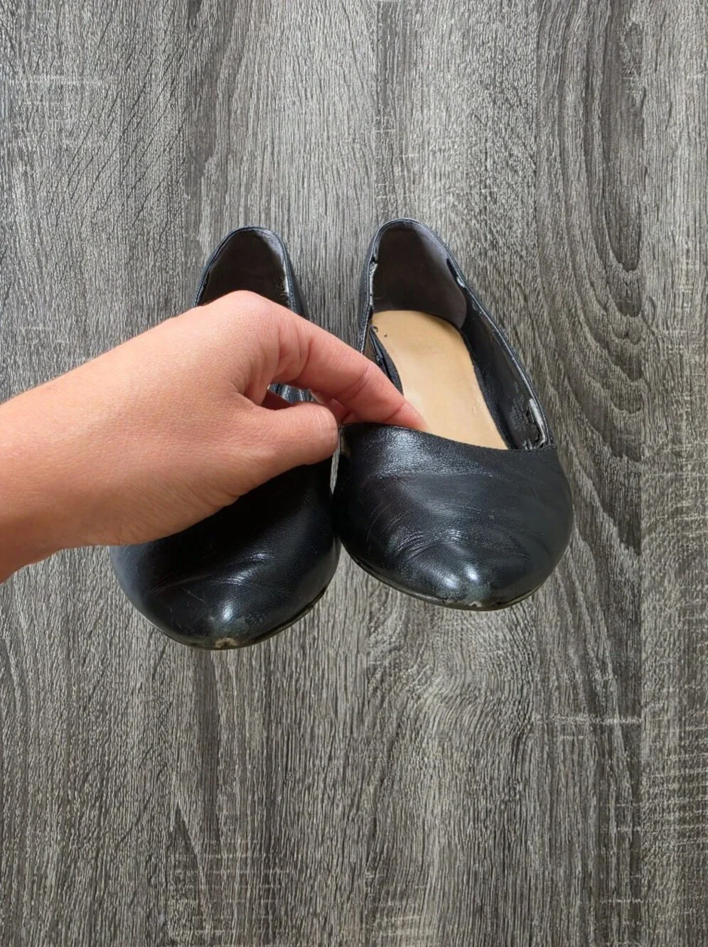 Franco Sarto Frankie Black Leather Pointed Toe Wedge Pumps